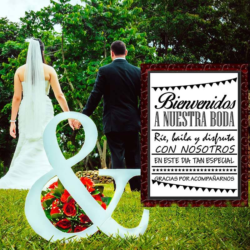 montaje bienvenidos boda