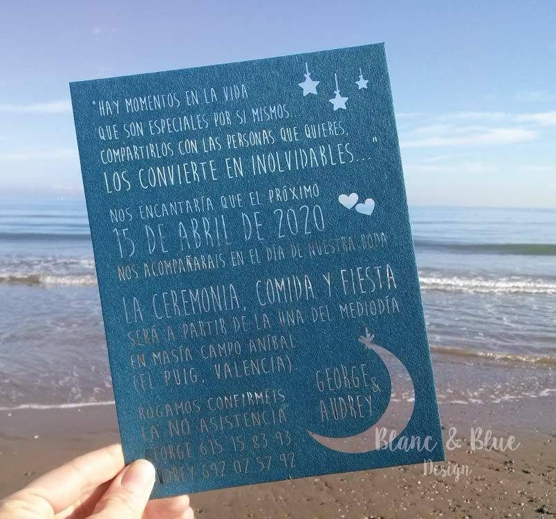 Invitaciones De Boda - Blanc&blue Design