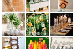 Nueve ideas para usar botes y botellas en tu boda