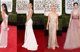 Vestidos en blanco, plata y nude en los Globos de Oro 2015