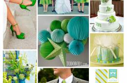 Inspiración para bodas primaverales en azul tiffany y verde chartreuse