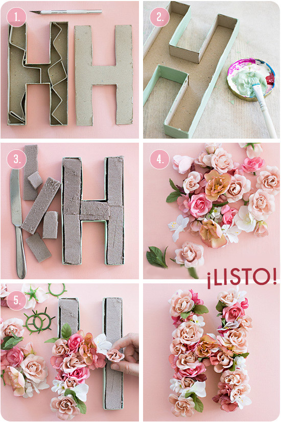 Proceso letras flores idea original boda novia