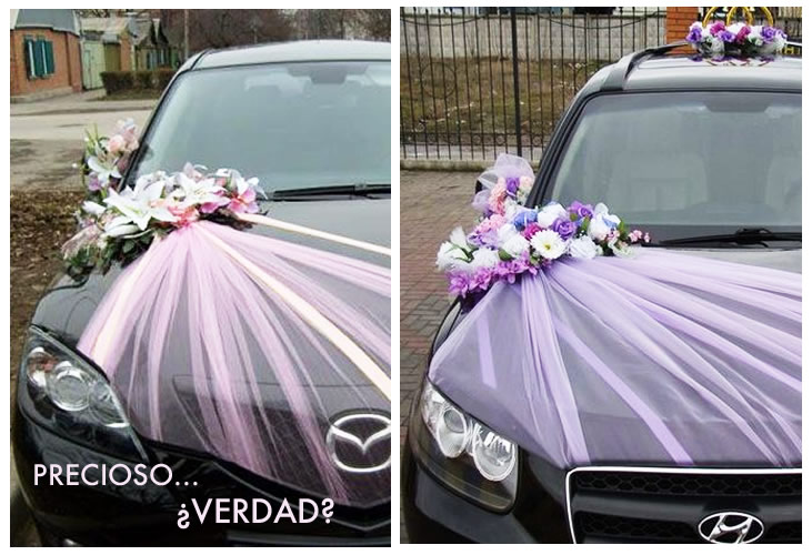 decoracion coche novios - Buscar con Google  Decoraciones de coches de boda,  Adornos para boda, Decoración del coche