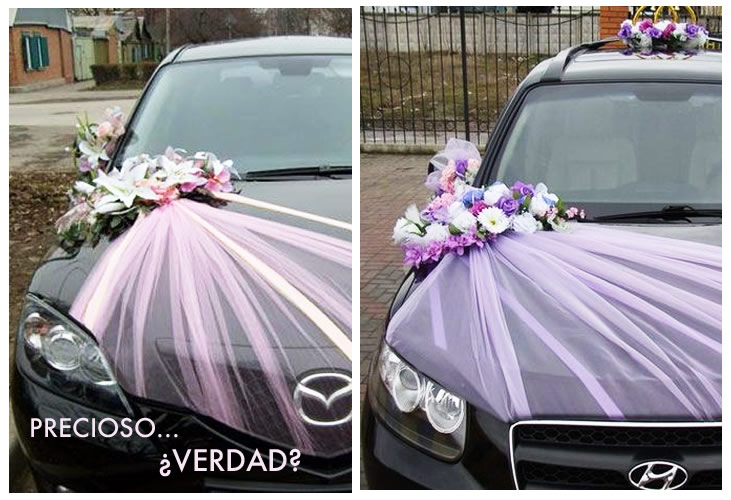 Ideas para Decorar los coches de boda . La decoración del coche de la boda  agregan toque e…