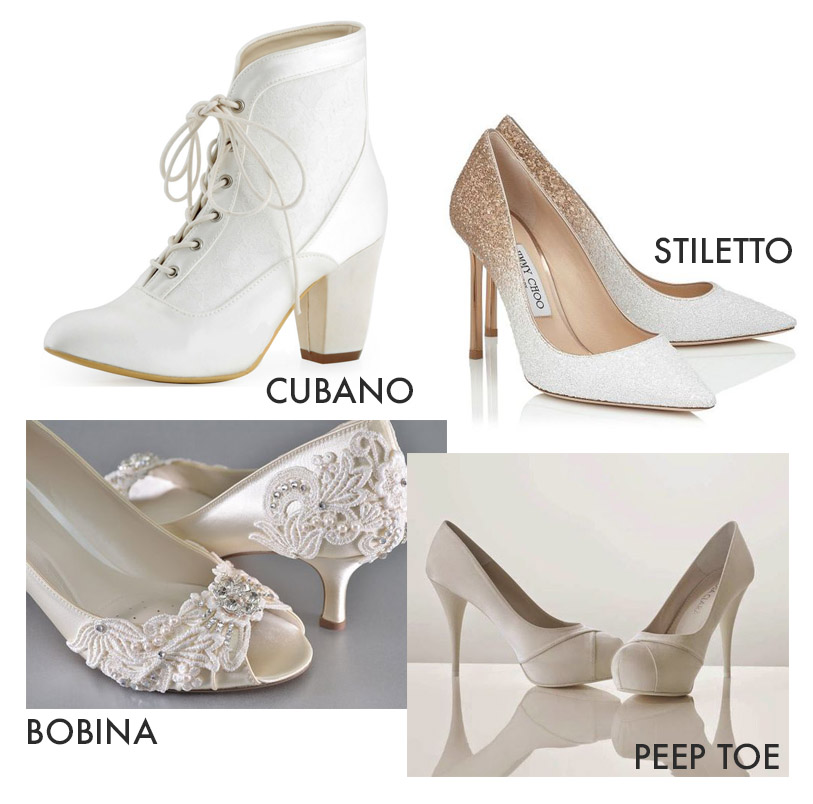 tipos tacon novia zapato boda