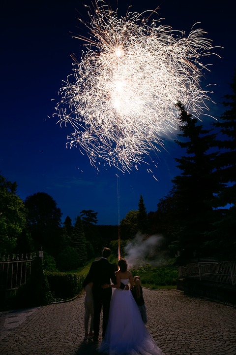 Fuegos artificiales boda