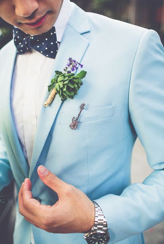 trajes novios azul