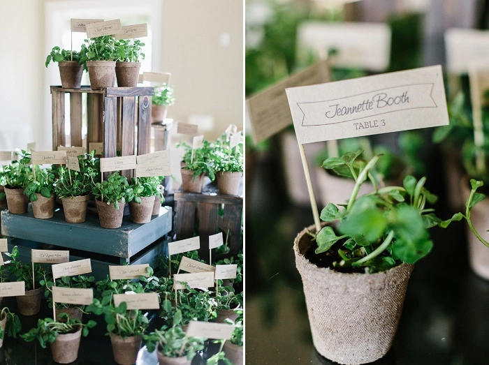 Plantas para colocar a invitados de boda y detalle de boda