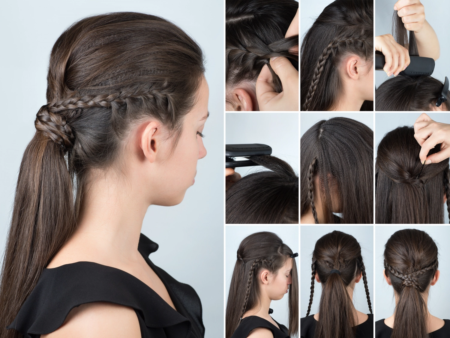 Peinado semi-recogido suelto con trenza