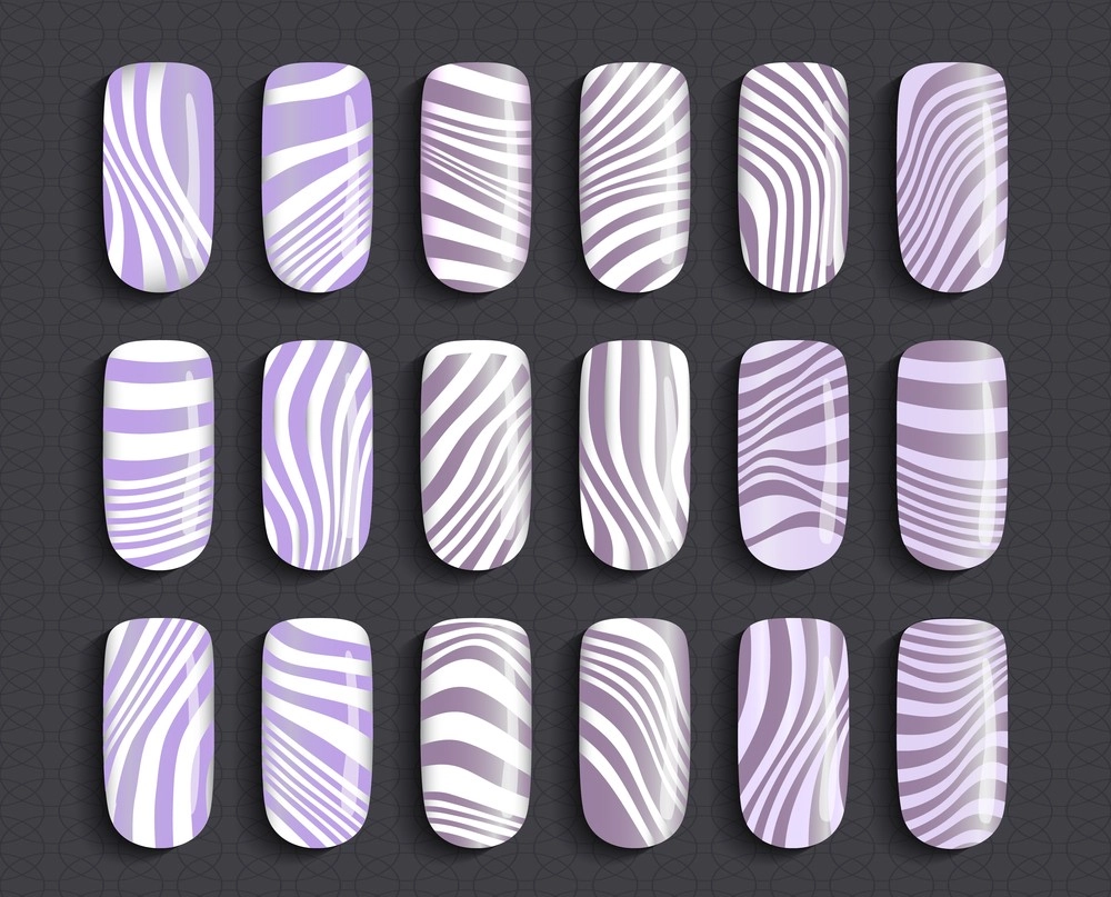 Manicura uñas con ondas dos colores para invitadas de boda