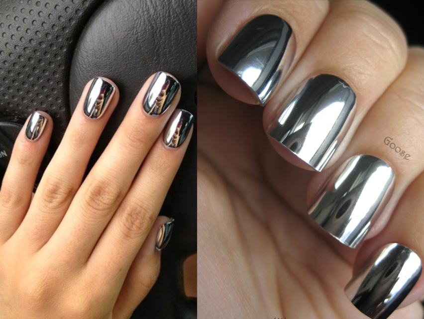 unas espejo plateadas mirror nails 19d50